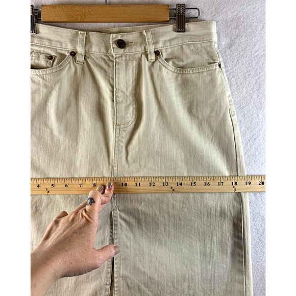 Vintage Old Navy Womens Off White Jean Skirt Sz 4 Preppy New England Coastal Y2K - Picture 9 of 13